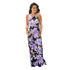 Navy and Lilac Floral Print Maxi Dress #Maxi Dress #Floral Print Maxi Dress